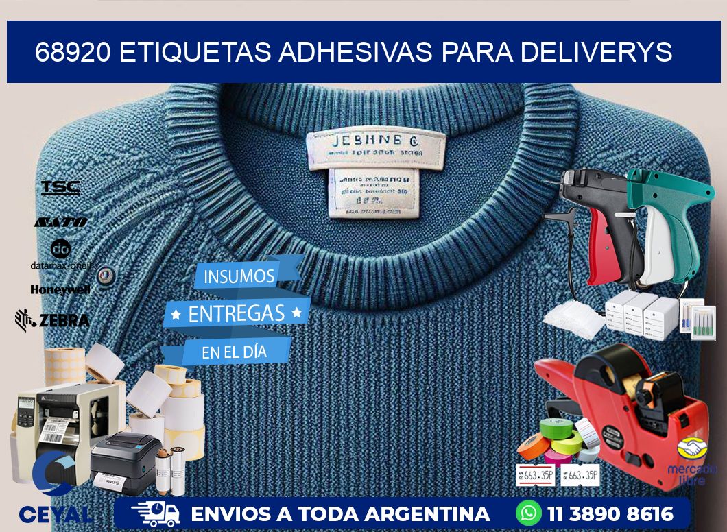 68920 etiquetas adhesivas para deliverys