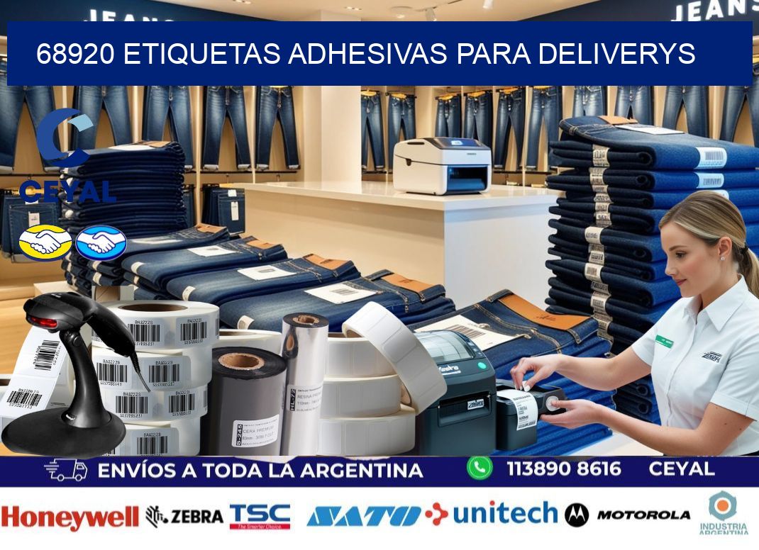 68920 etiquetas adhesivas para deliverys