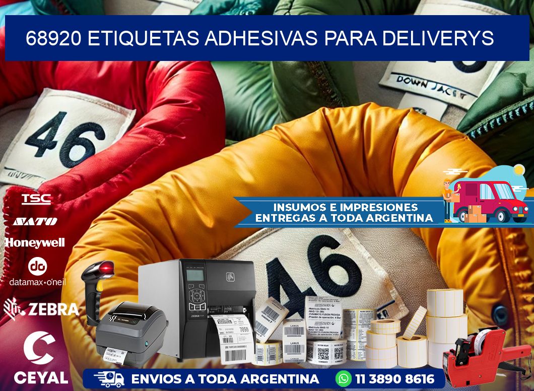 68920 etiquetas adhesivas para deliverys