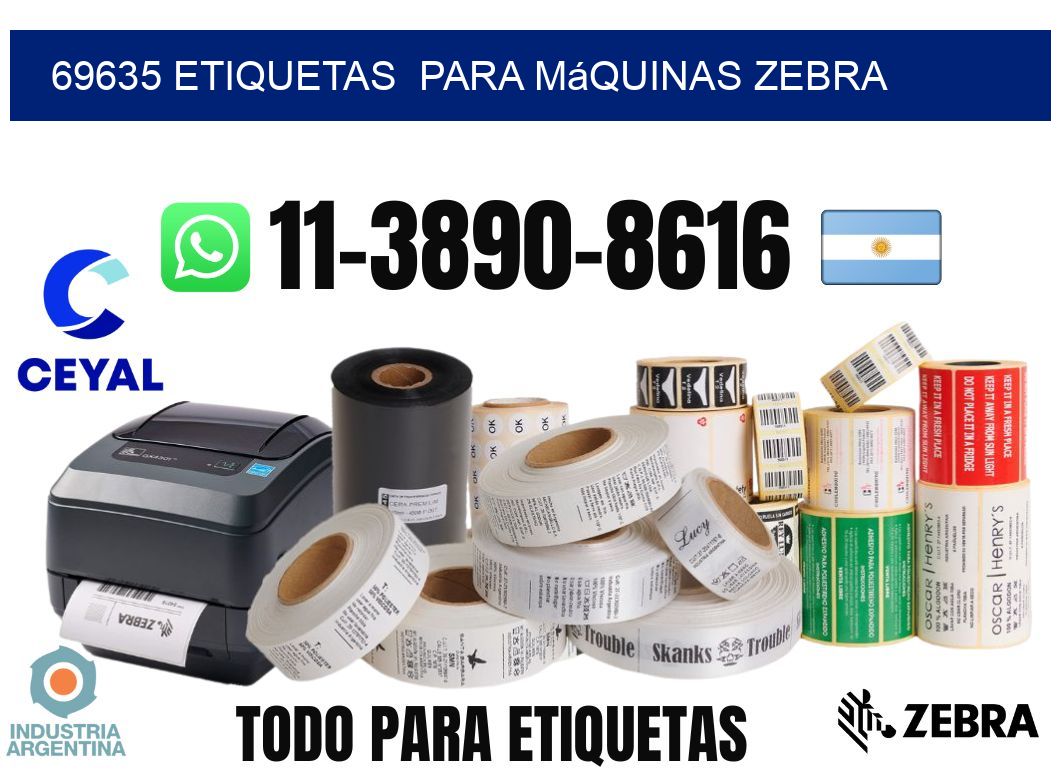 69635 etiquetas  para máquinas Zebra