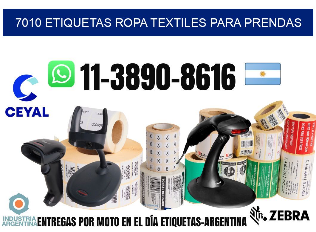 7010 Etiquetas ropa textiles para prendas