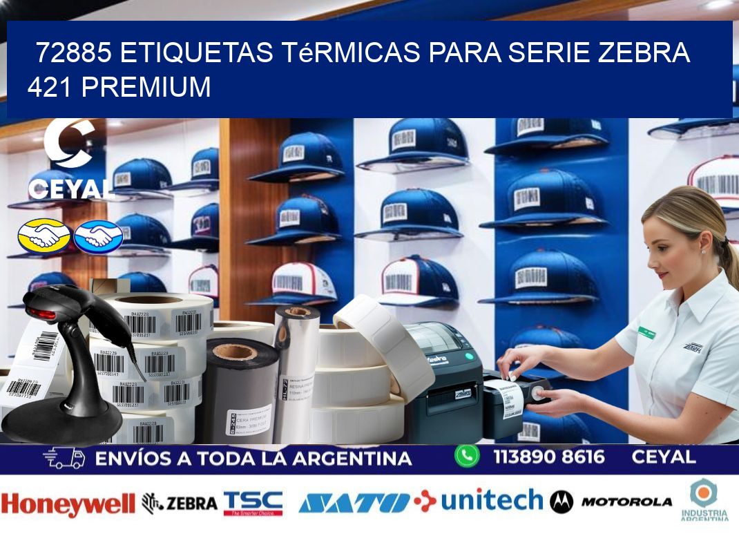 72885 etiquetas térmicas para serie zebra 421 premium