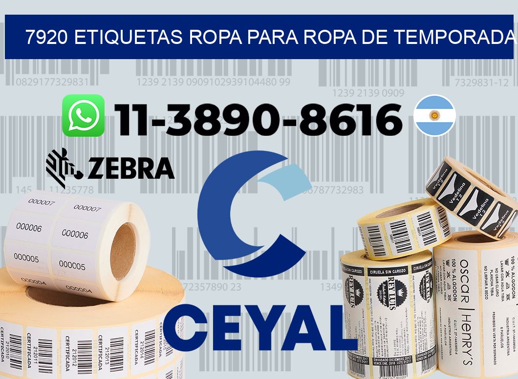 7920 Etiquetas ropa para ropa de temporada
