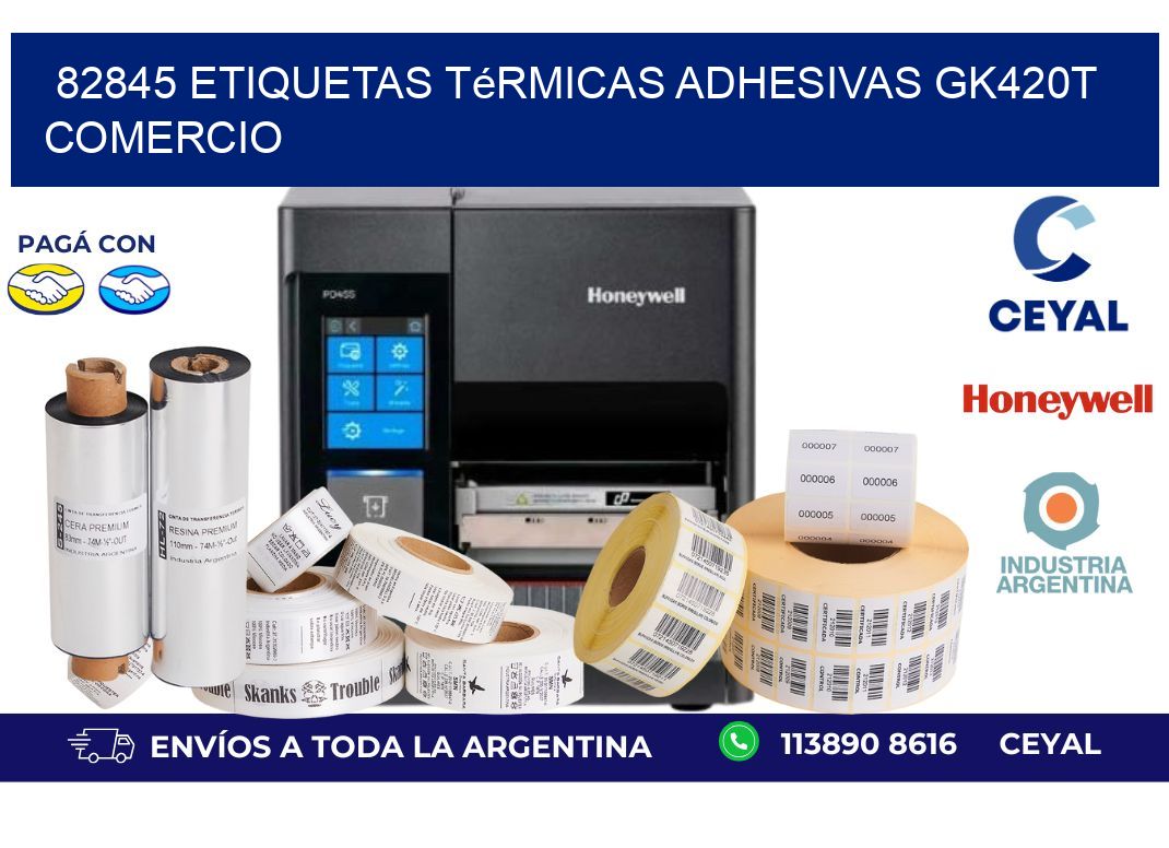 82845 etiquetas térmicas adhesivas gk420t comercio