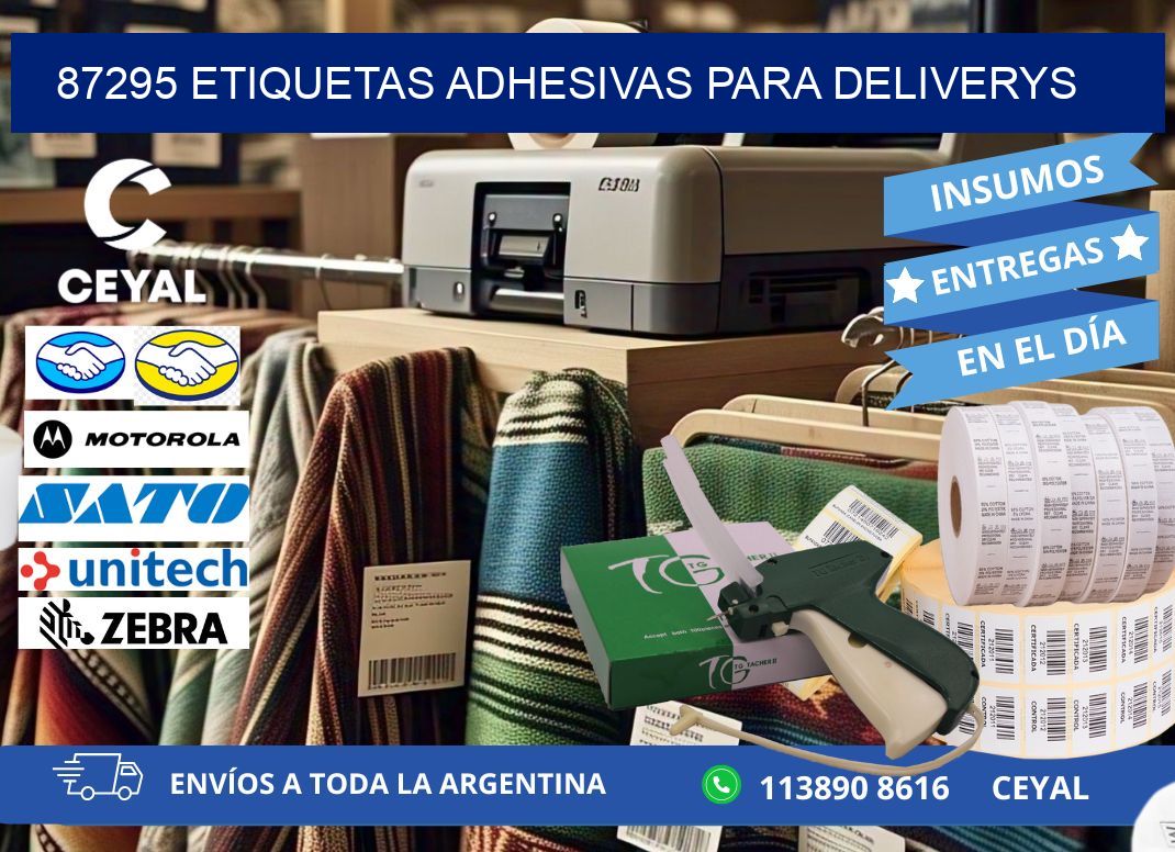 87295 etiquetas adhesivas para deliverys