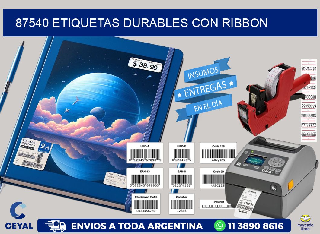 87540 etiquetas durables con ribbon