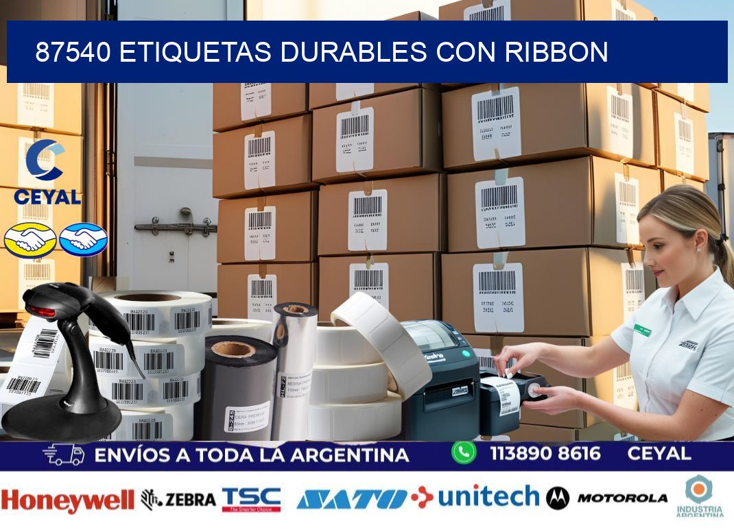 87540 etiquetas durables con ribbon