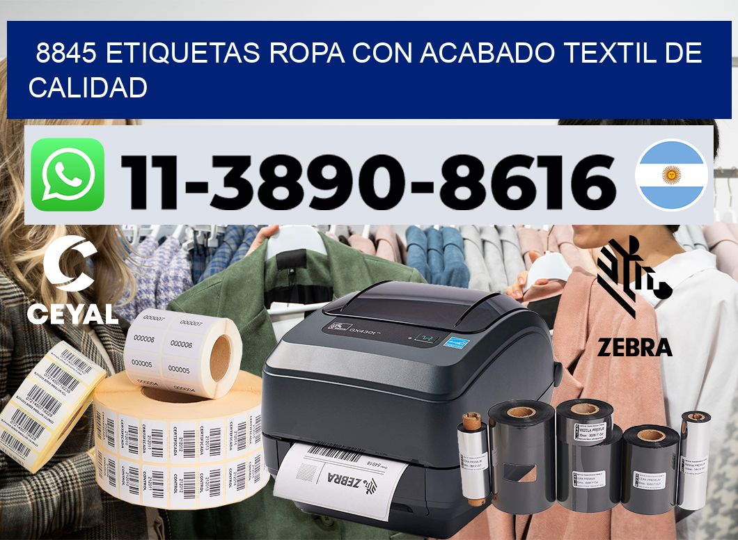 8845 Etiquetas ropa con acabado textil de calidad