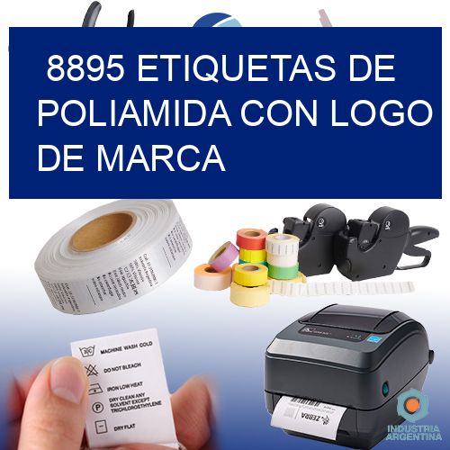 8895 Etiquetas de poliamida con logo de marca