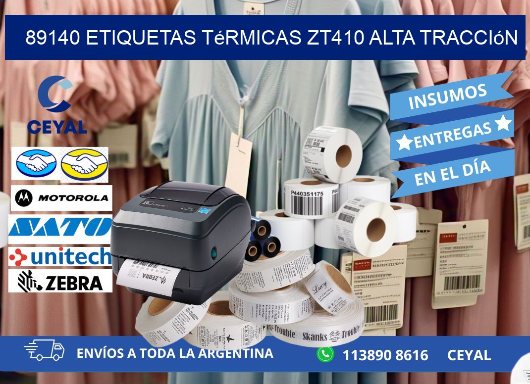89140 etiquetas térmicas zt410 alta tracción