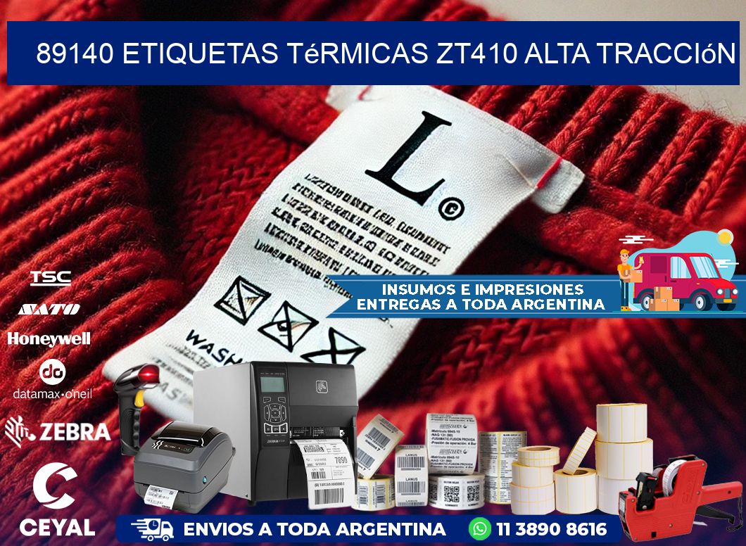 89140 etiquetas térmicas zt410 alta tracción