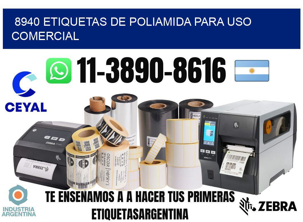 8940 Etiquetas de poliamida para uso comercial