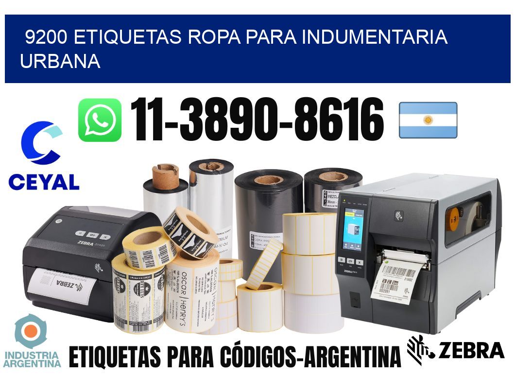 9200 Etiquetas ropa para indumentaria urbana