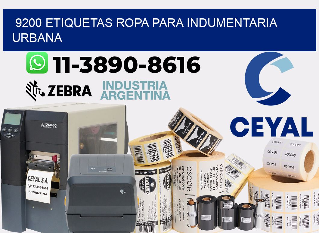 9200 Etiquetas ropa para indumentaria urbana