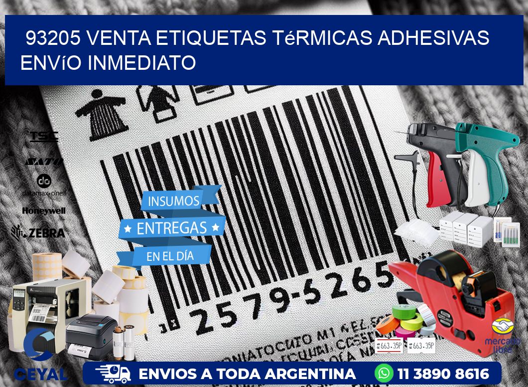 93205 venta etiquetas térmicas adhesivas envío inmediato