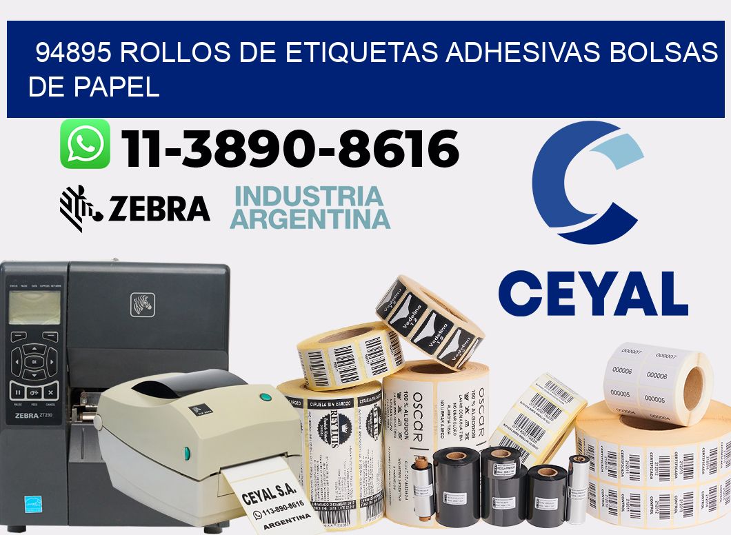 94895 rollos de etiquetas adhesivas bolsas de papel