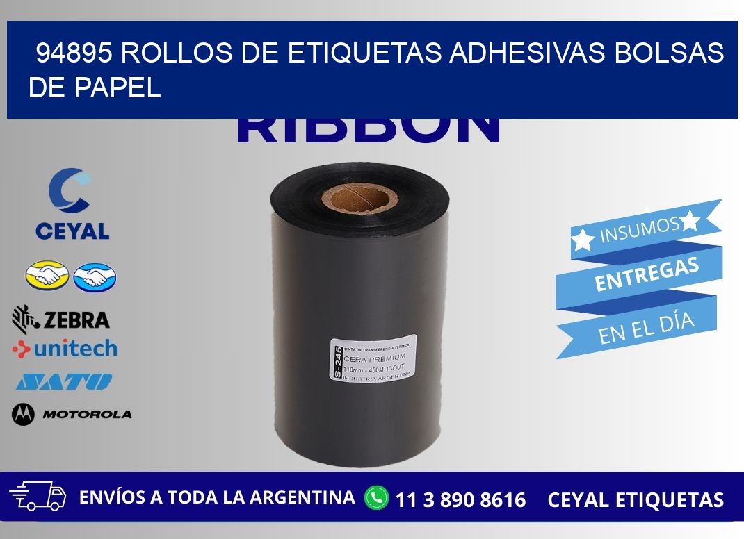 94895 rollos de etiquetas adhesivas bolsas de papel