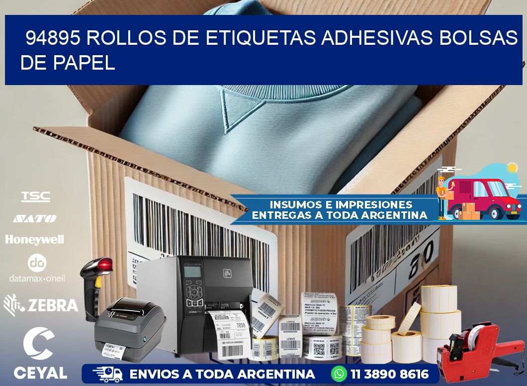 94895 rollos de etiquetas adhesivas bolsas de papel