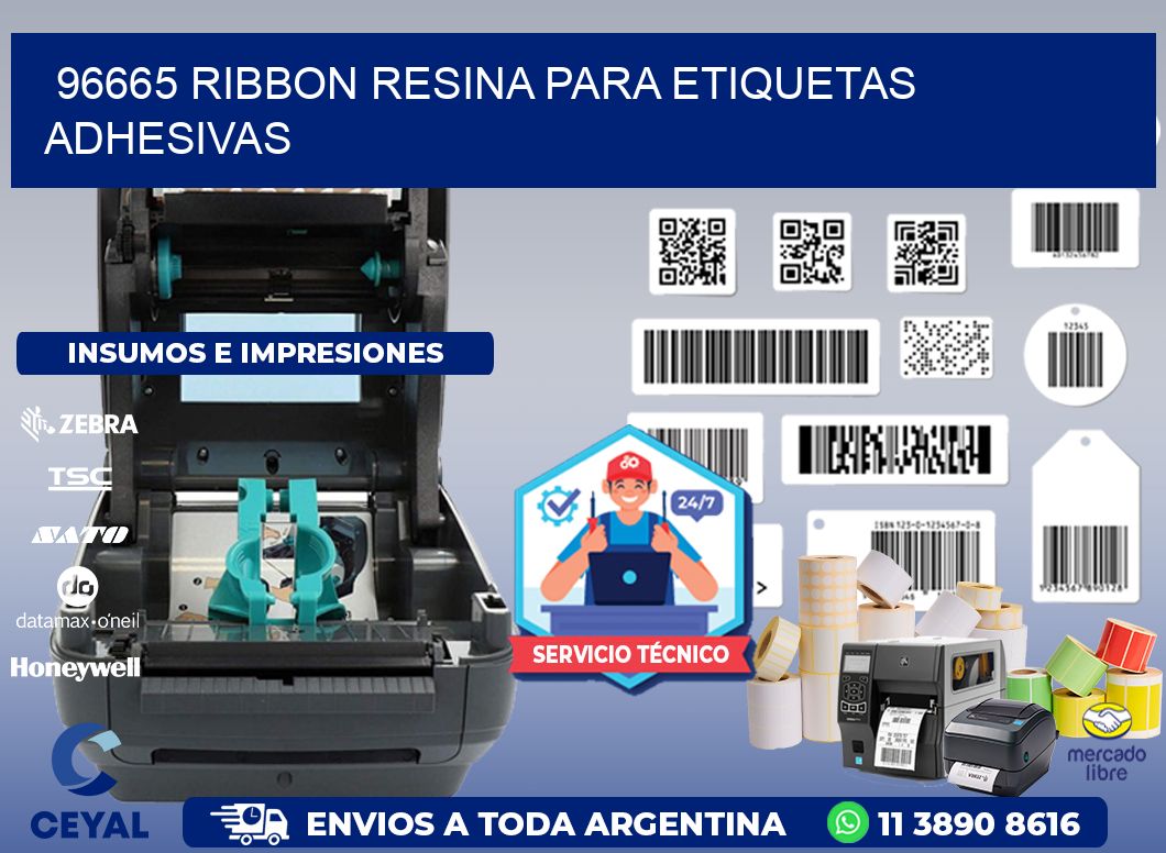96665 ribbon resina para etiquetas adhesivas