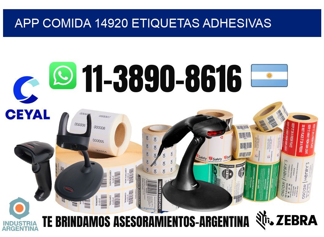 App comida 14920 etiquetas adhesivas