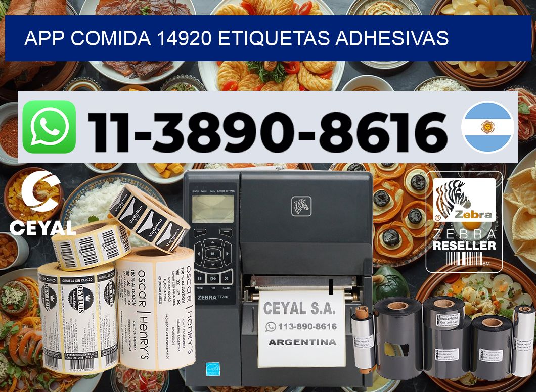 App comida 14920 etiquetas adhesivas
