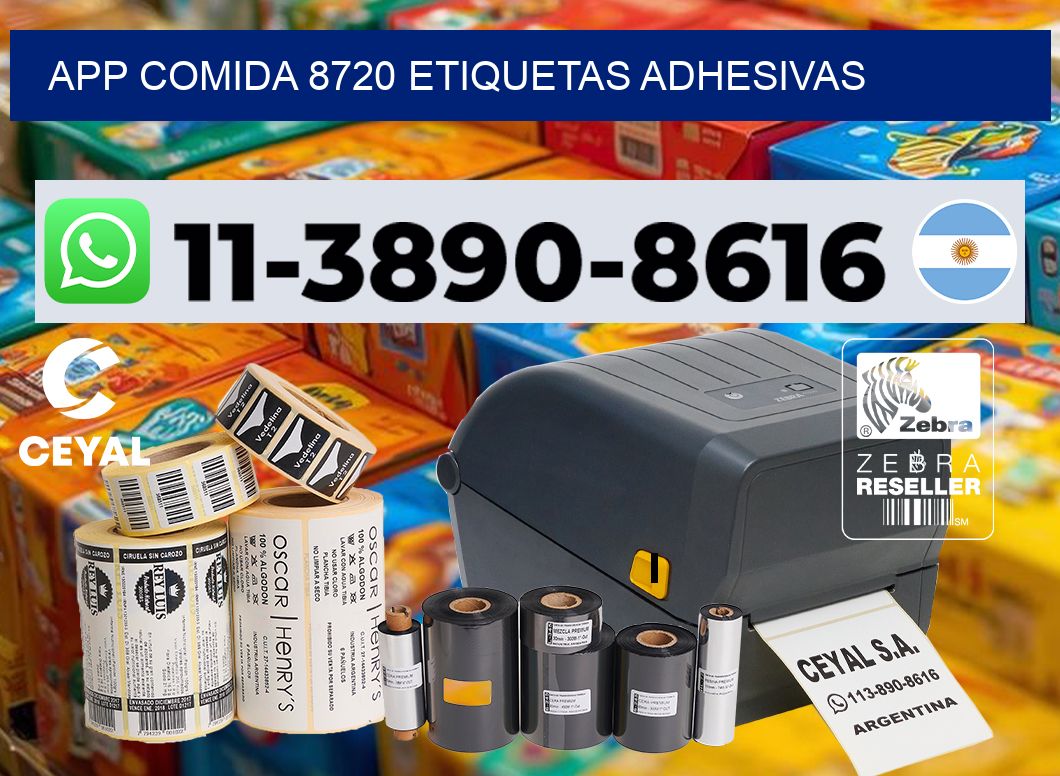 App comida 8720 etiquetas adhesivas