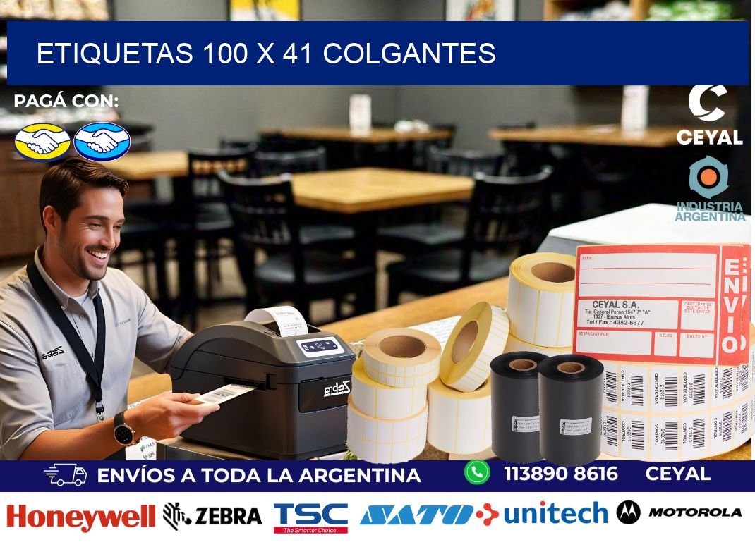 etiquetas 100 x 41 colgantes