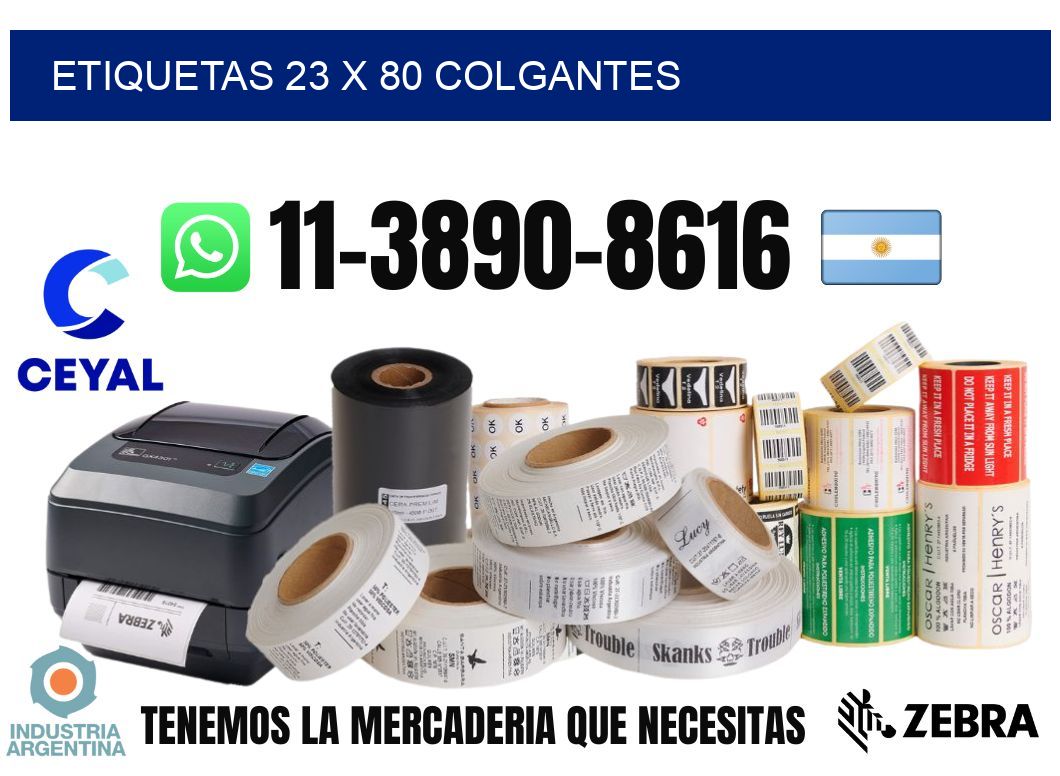 etiquetas 23 x 80 colgantes