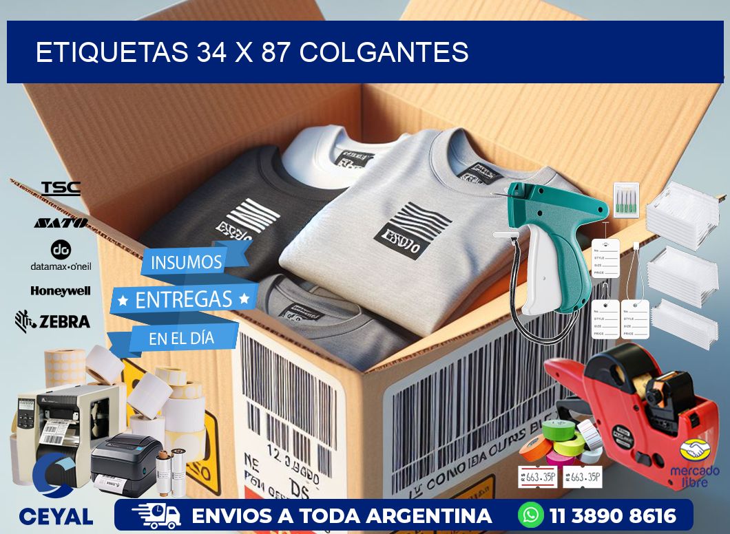 etiquetas 34 x 87 colgantes