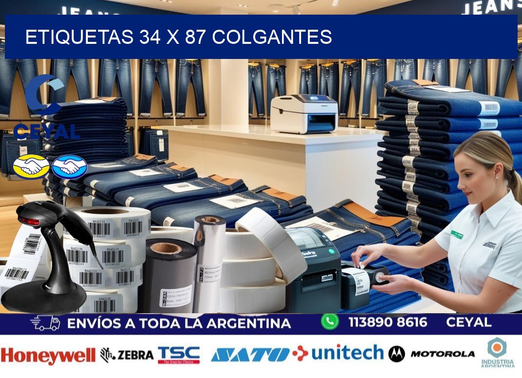 etiquetas 34 x 87 colgantes