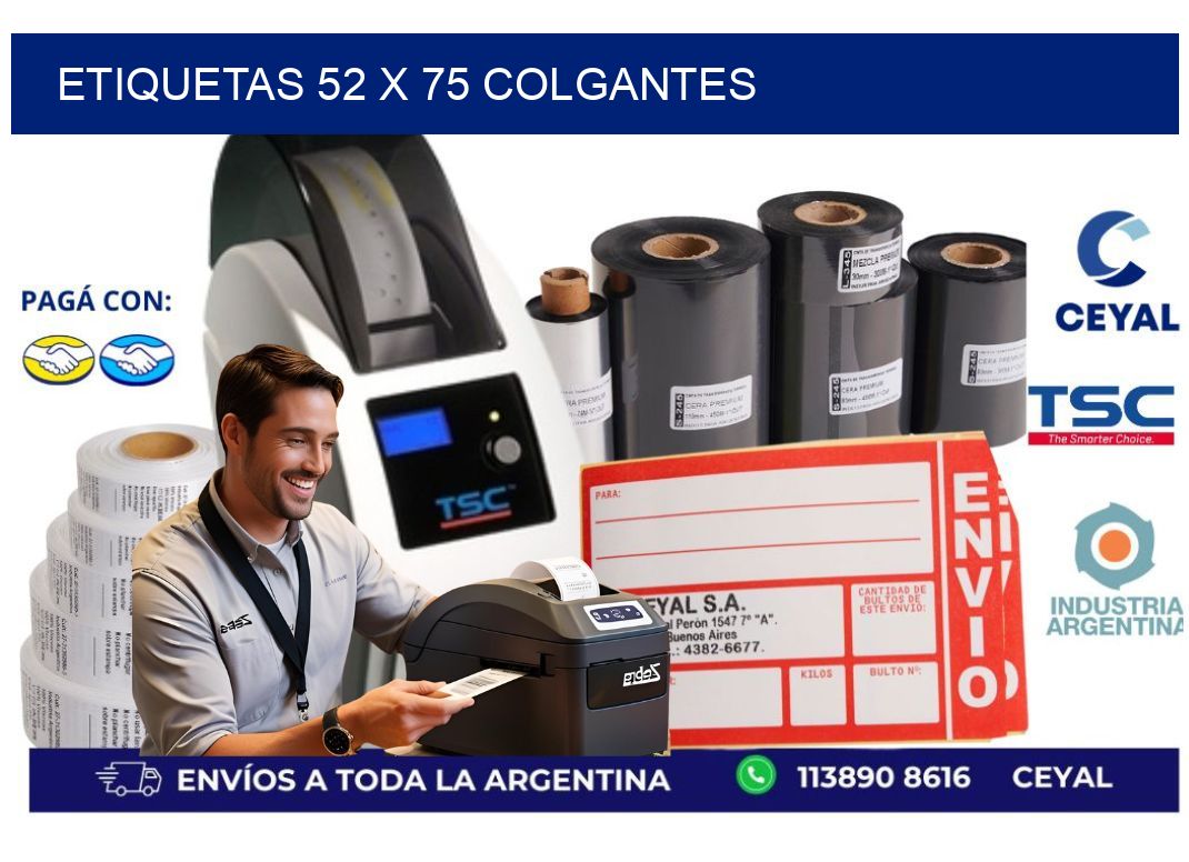 etiquetas 52 x 75 colgantes