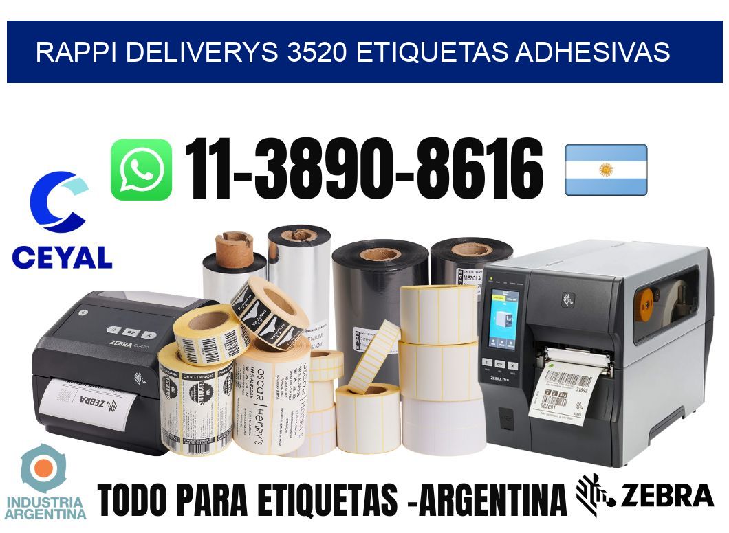 rappi deliverys 3520 etiquetas adhesivas