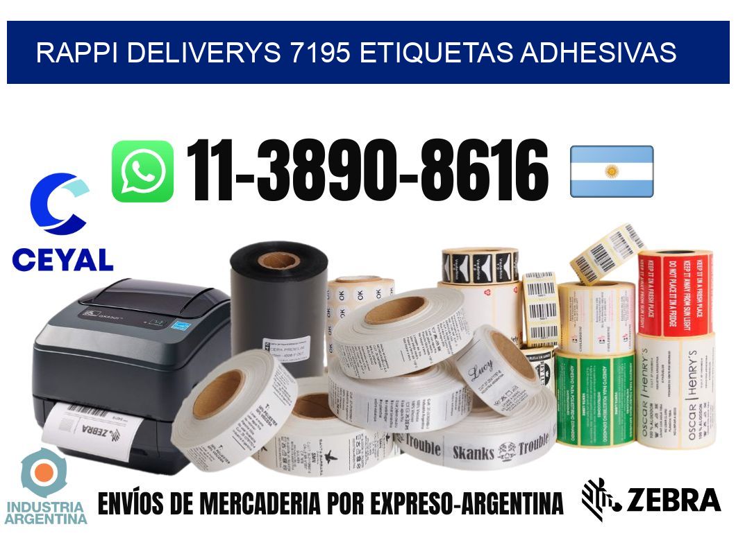 rappi deliverys 7195 etiquetas adhesivas