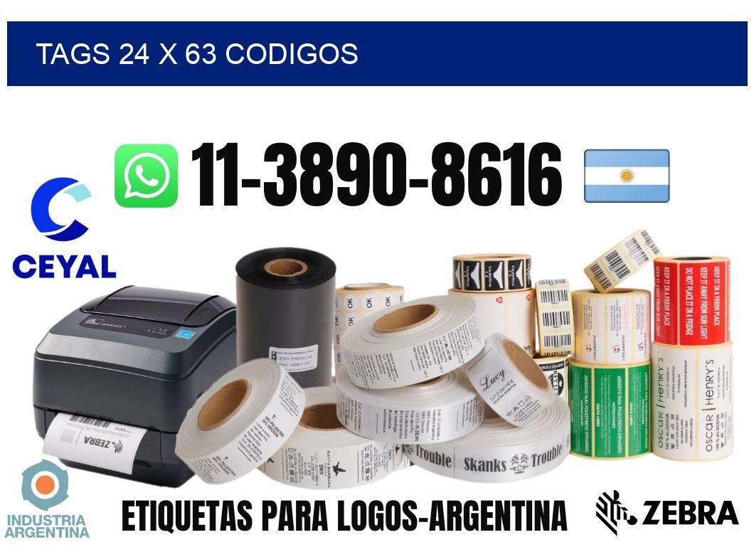 tags 24 x 63 codigos