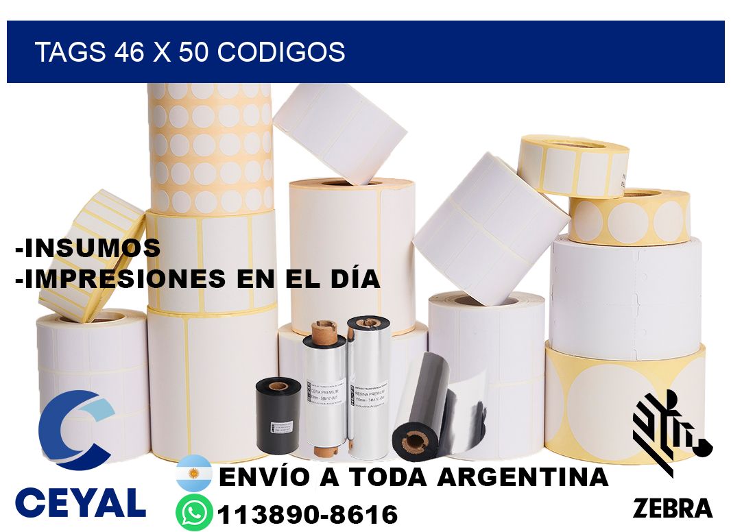 tags 46 x 50 codigos