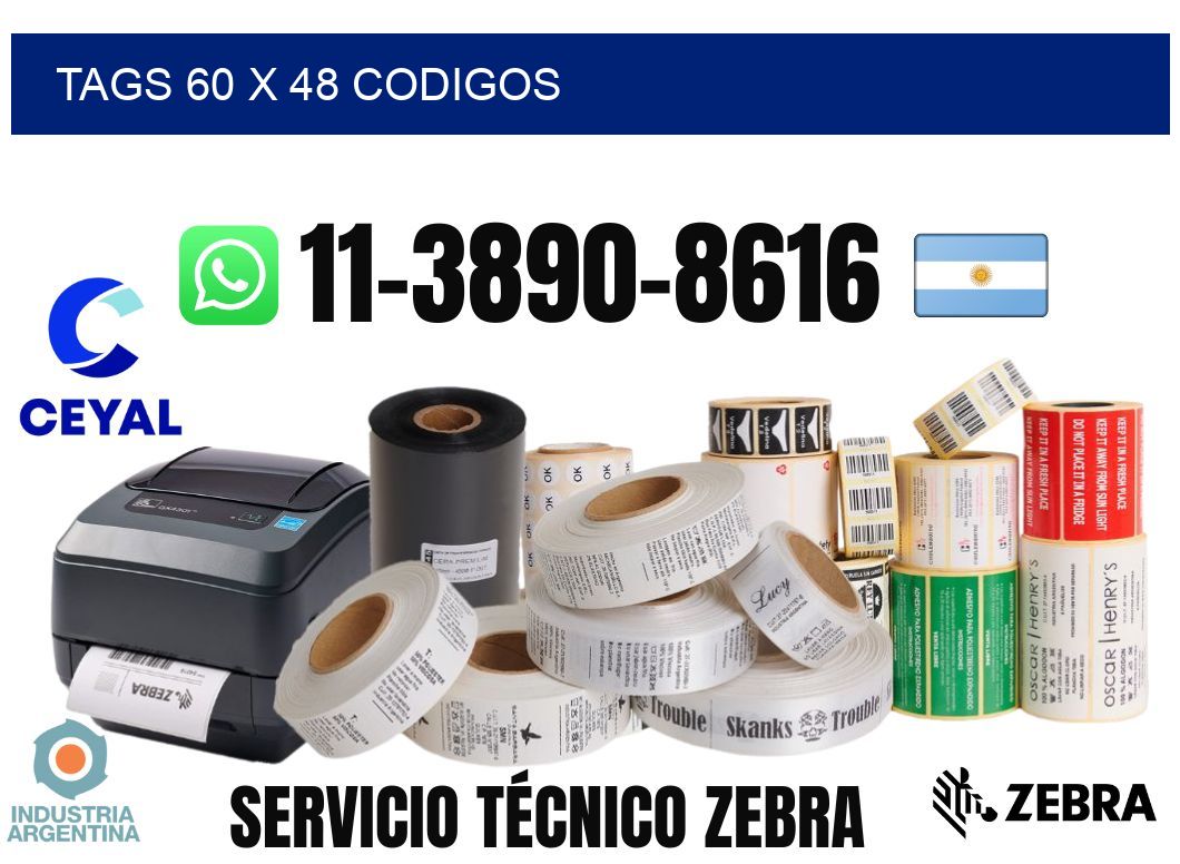 tags 60 x 48 codigos