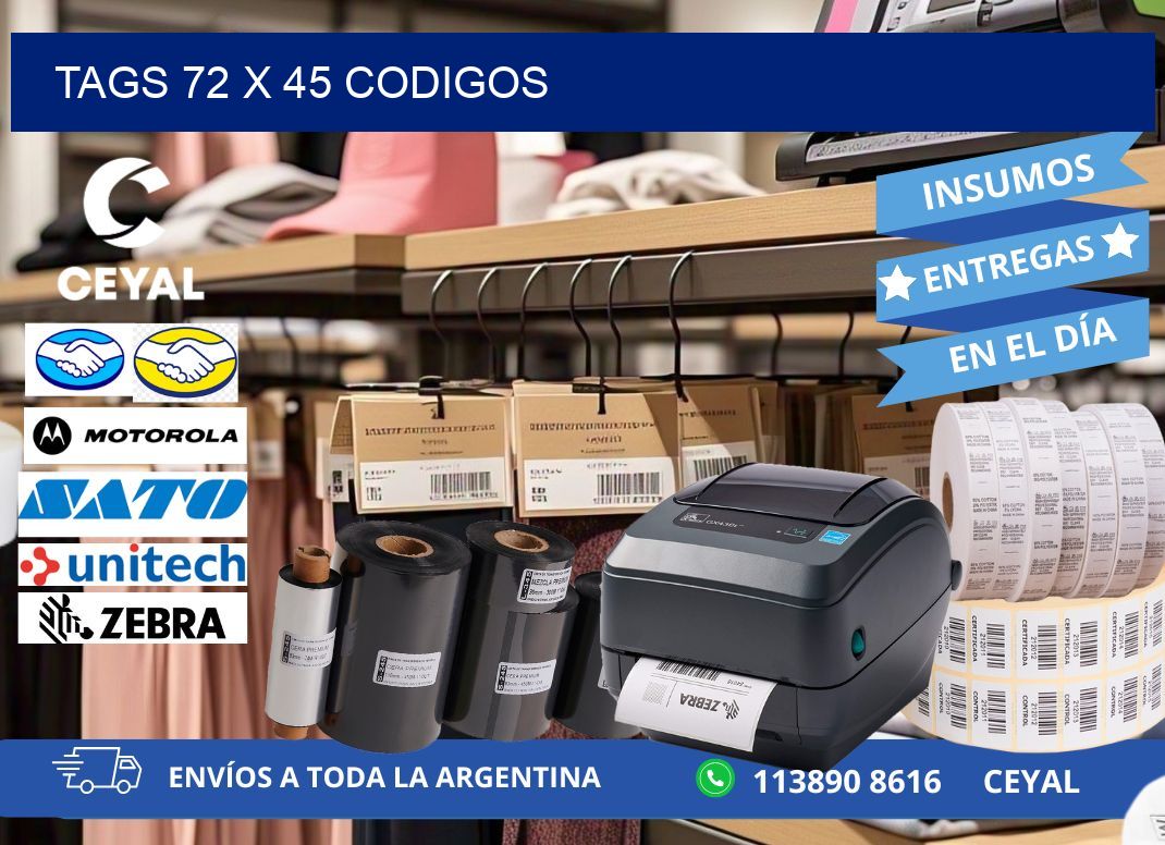 tags 72 x 45 codigos