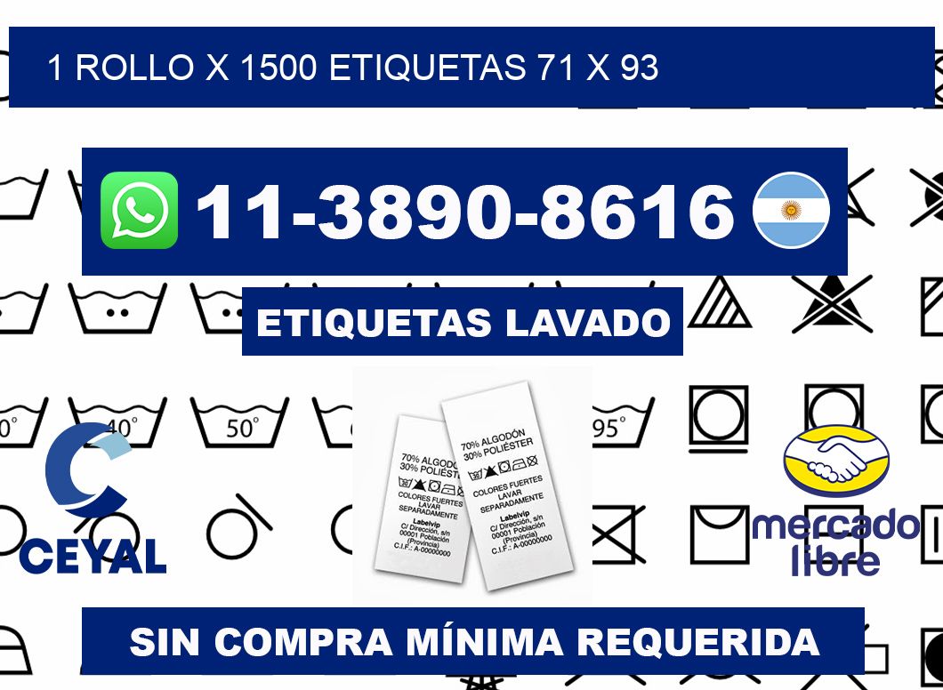 1 rollo x 1500 etiquetas 71 x 93