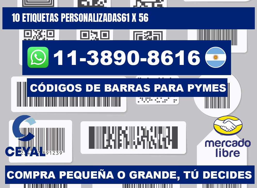 10 ETIQUETAS PERSONALIZADAS61 x 56