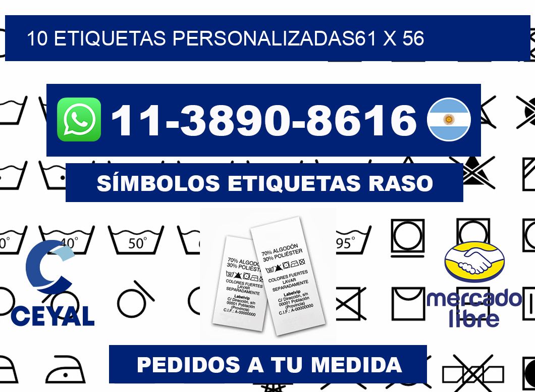 10 ETIQUETAS PERSONALIZADAS61 x 56