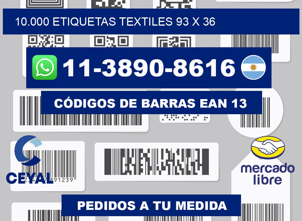 10.000 ETIQUETAS TEXTILES 93 x 36