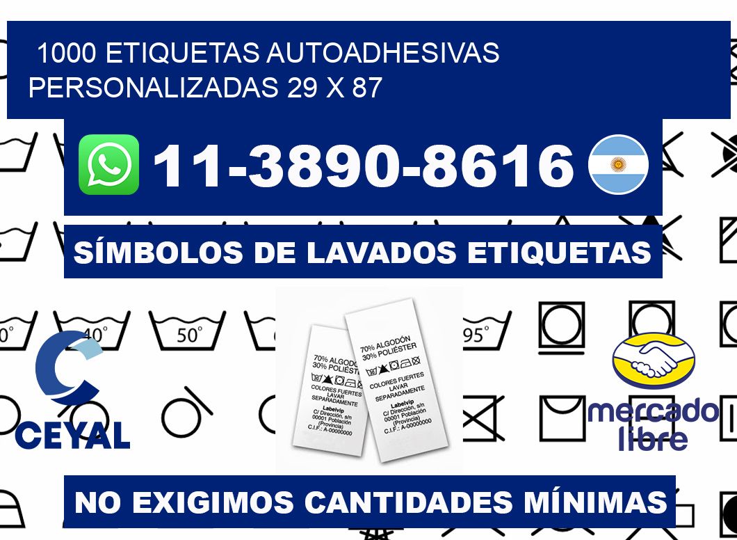 1000 Etiquetas autoadhesivas personalizadas 29 x 87