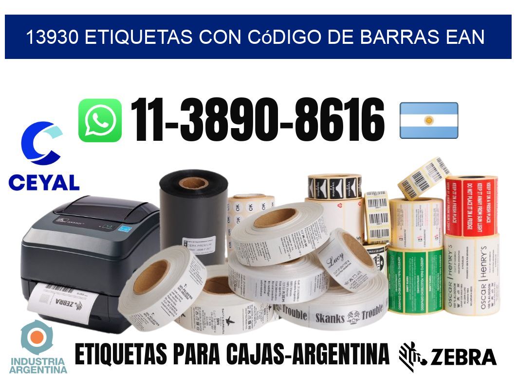13930 Etiquetas con código de barras EAN
