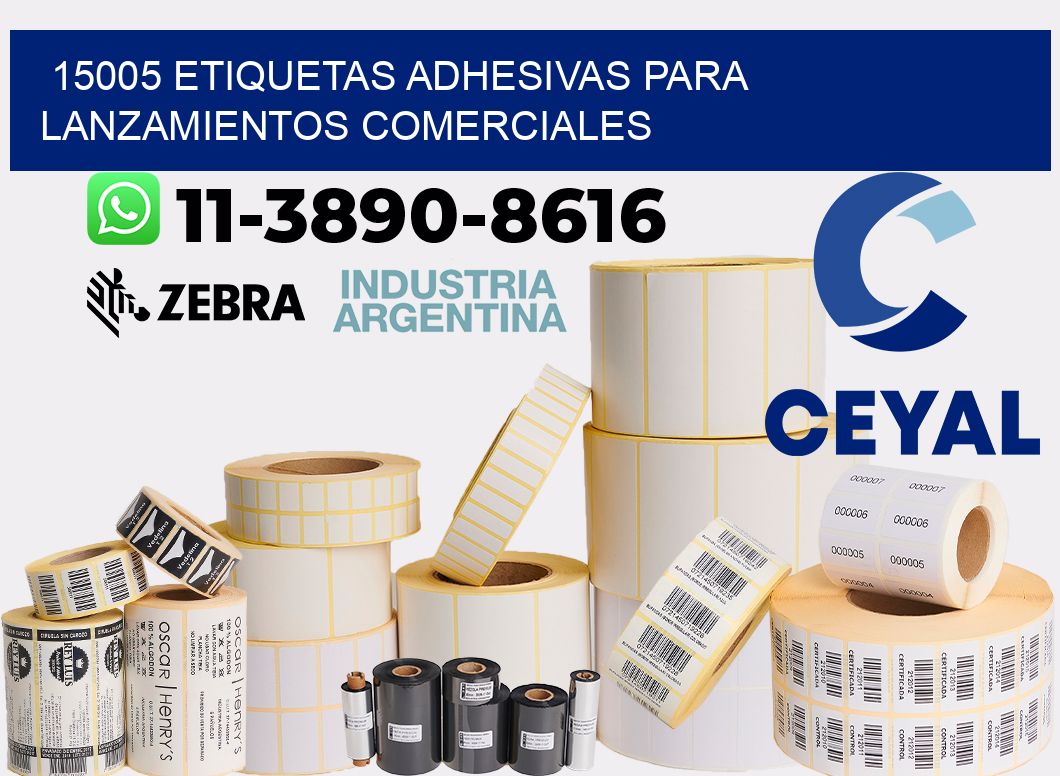 15005 Etiquetas adhesivas para lanzamientos comerciales