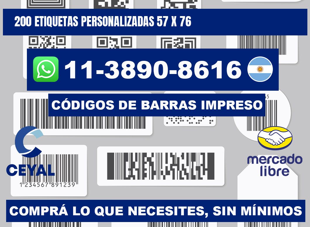 200 ETIQUETAS PERSONALIZADAS 57 x 76