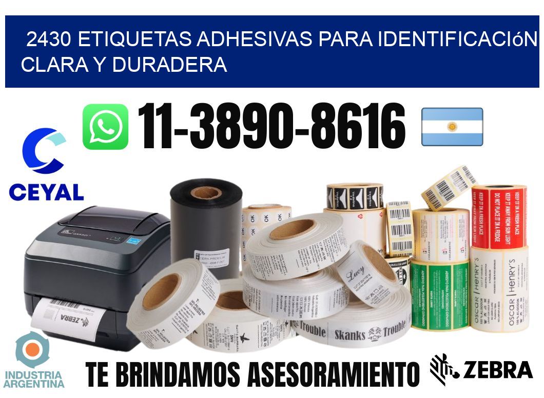 2430 Etiquetas adhesivas para identificación clara y duradera