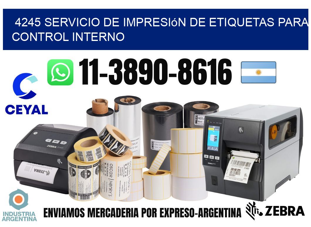 4245 Servicio de impresión de etiquetas para control interno