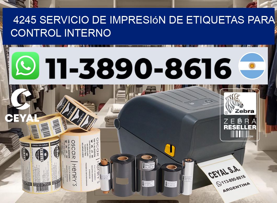 4245 Servicio de impresión de etiquetas para control interno