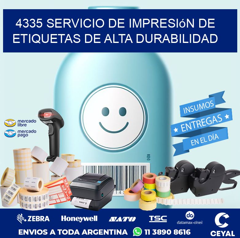 4335 Servicio de impresión de etiquetas de alta durabilidad
