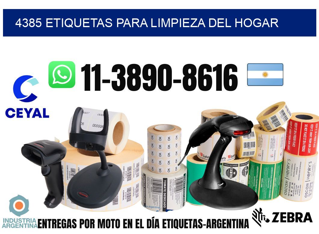 4385 Etiquetas para limpieza del hogar